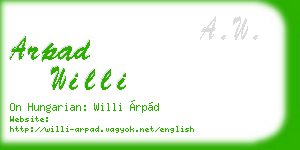 arpad willi business card
